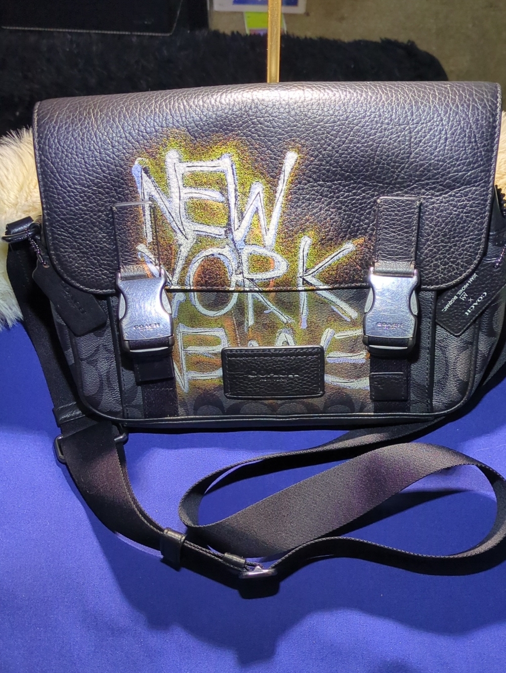 Coach X Jean-RARE Michel Basquiat NY Track Crossbody Messenger Bag NOW ONLY $350 - Picture 2 of 15